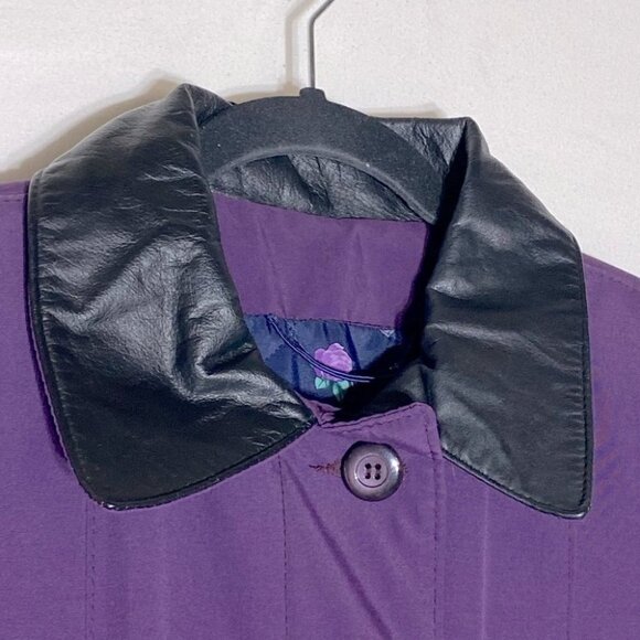 Vintage Long Purple Coat W Quilted Lining L - Picture 12 of 14